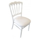 Chaise Napoléon bois blanche avec galette - lot de 4 - Sinotec