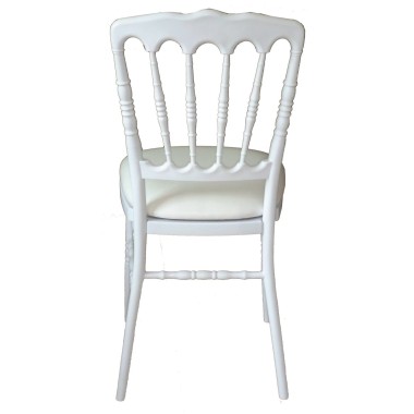 Chaise Napoléon polypropylène blanche avec galette - lot de 8 - Sinotec