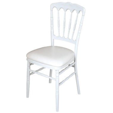 Chaise Napoléon polypropylène blanche avec galette - lot de 8 - Sinotec