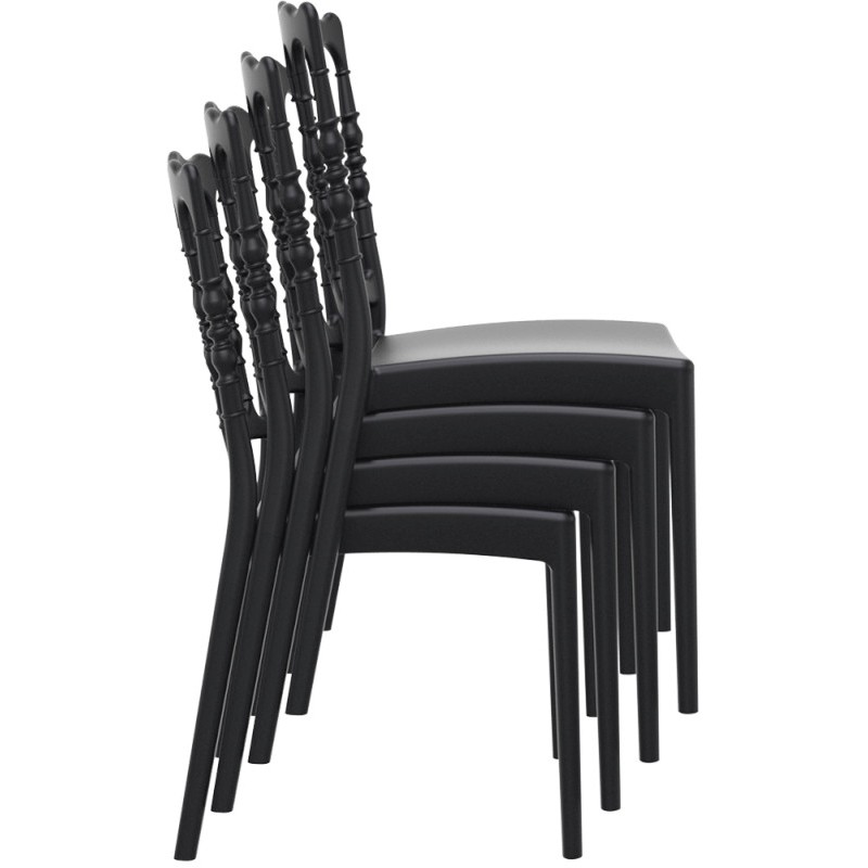 Chaise Napoléon GARDEN Polypropylène noir - lot de 20 - Sinotec