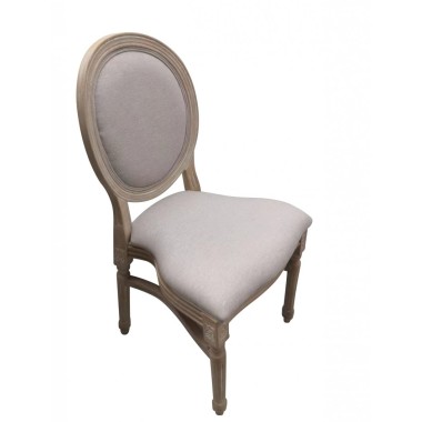 Chaise Médaillon LOUIS en polypropylène - effet bois cérusé - lot de 6 - Sinotec