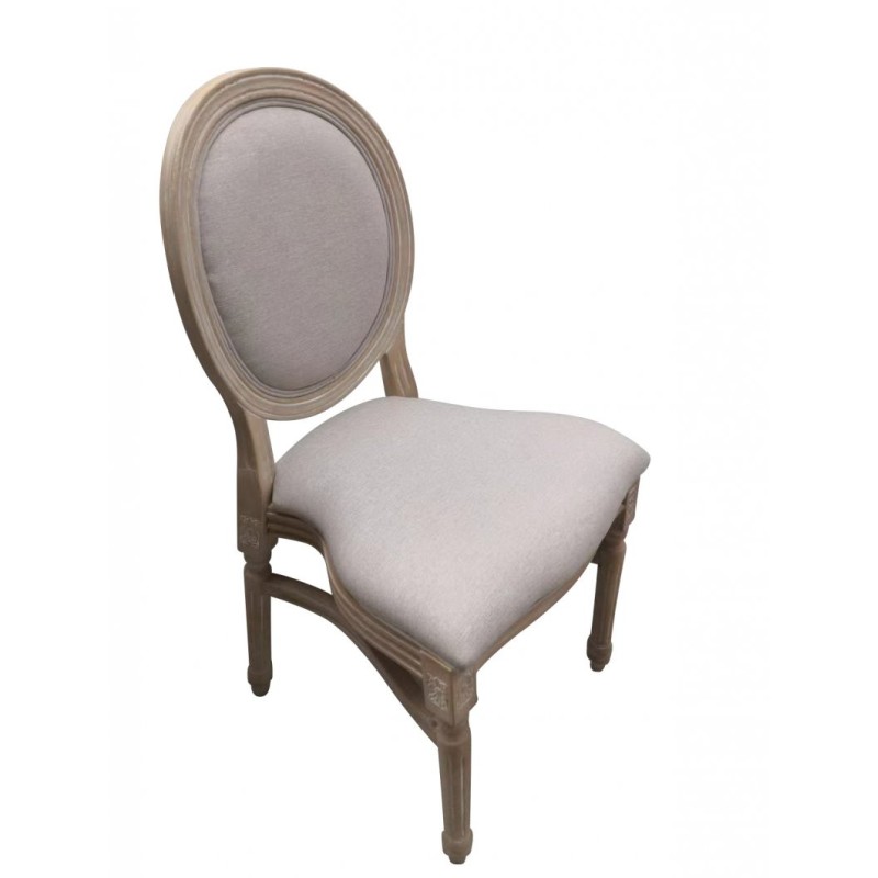 Chaise Médaillon LOUIS en polypropylène - effet bois cérusé - lot de 6 - Sinotec