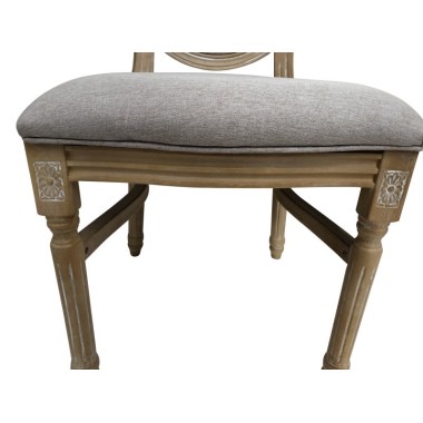 Chaise Médaillon LOUIS en polypropylène - effet bois cérusé - lot de 6 - Sinotec