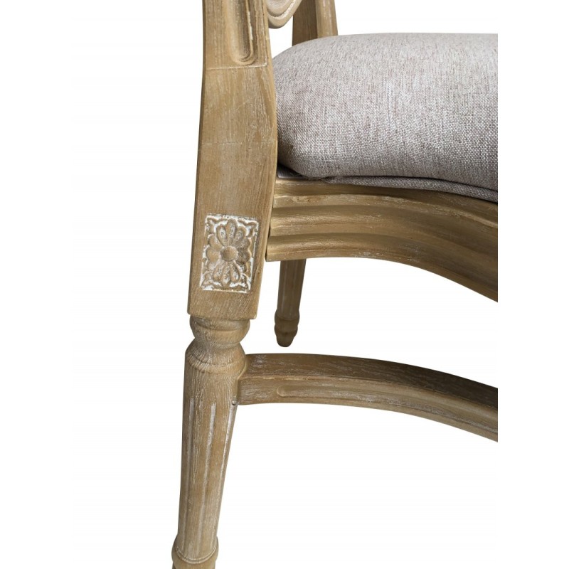 Chaise Médaillon LOUIS en polypropylène - effet bois cérusé - lot de 6 - Sinotec