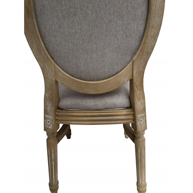Chaise Médaillon LOUIS en polypropylène - effet bois cérusé - lot de 6 - Sinotec
