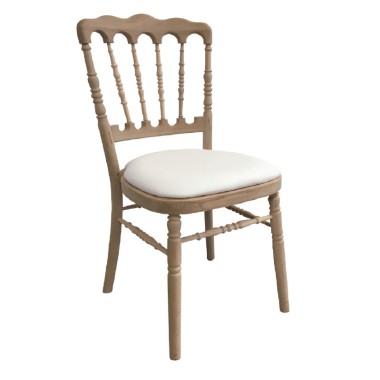 Chaise NAPOLEON bois brut empilable - lot de 6 - Sinotec
