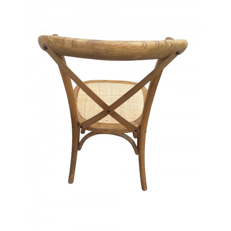 Chaise BISTROT dos croisé en bois vernis clair - BUDGET - Lot de 8 - Sinotec