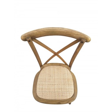 Chaise BISTROT dos croisé en bois vernis clair - BUDGET - Lot de 8 - Sinotec