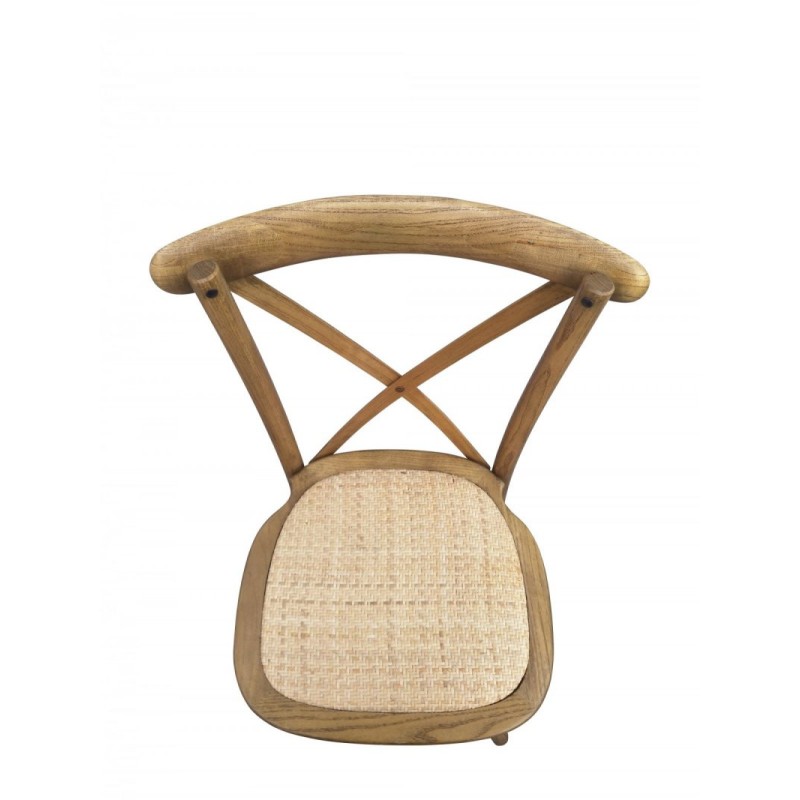 Chaise BISTROT dos croisé en bois vernis clair - BUDGET - Lot de 8 - Sinotec
