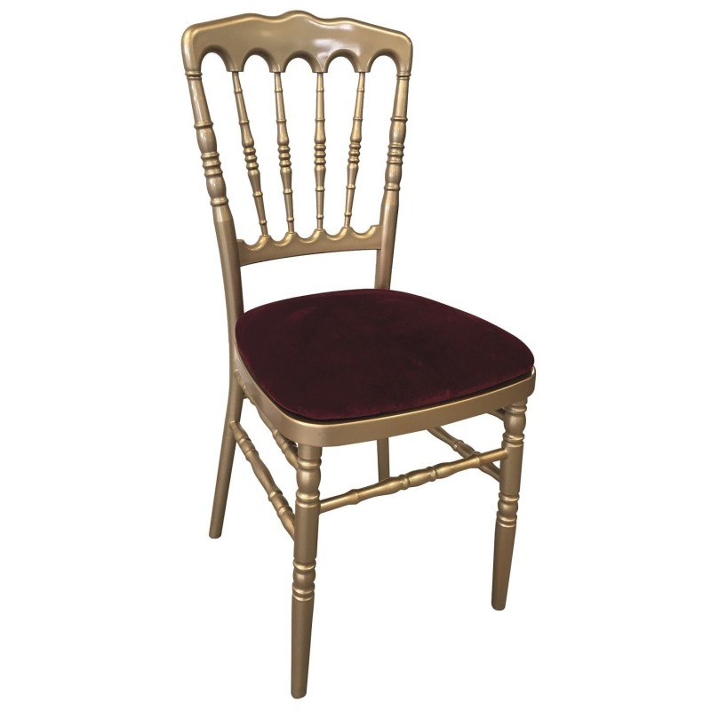 Chaise NAPOLEON Premium Polypropylène Doré - lot de 8 - Sinotec