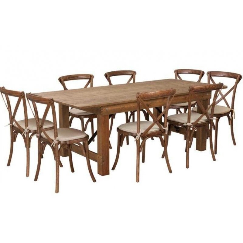 Table pliante Bois rustique HERITAGE 213 x 102 cm - Sinotec