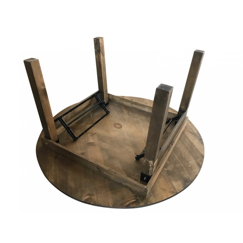 Table pliante Bois rustique HERITAGE diamètre 153 cm - Sinotec