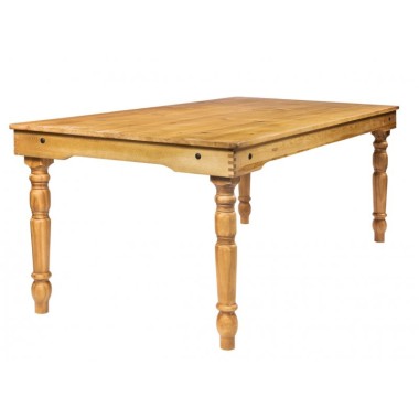 Table Bois LOUIS pieds tournés démontables 213 x 102 cm - Sinotec