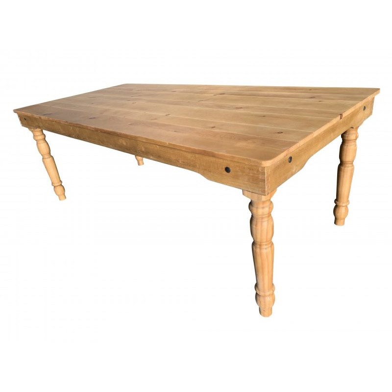 Table Bois LOUIS pieds tournés démontables 213 x 102 cm - Sinotec