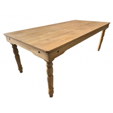 Table Bois LOUIS pieds tournés démontables 213 x 102 cm - Sinotec