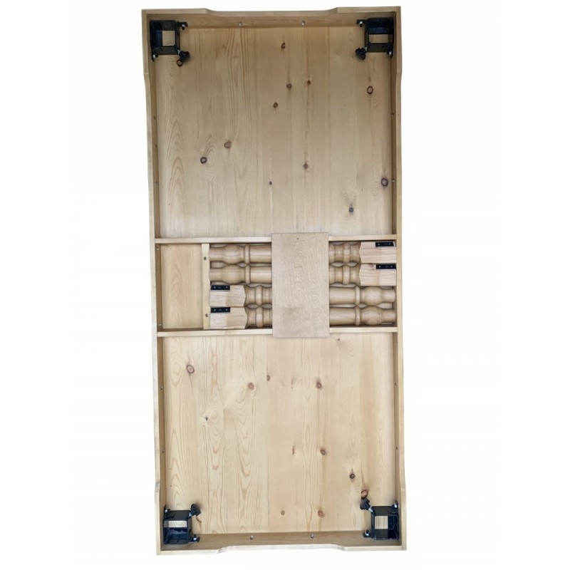 Table Bois LOUIS pieds tournés démontables 213 x 102 cm - Sinotec