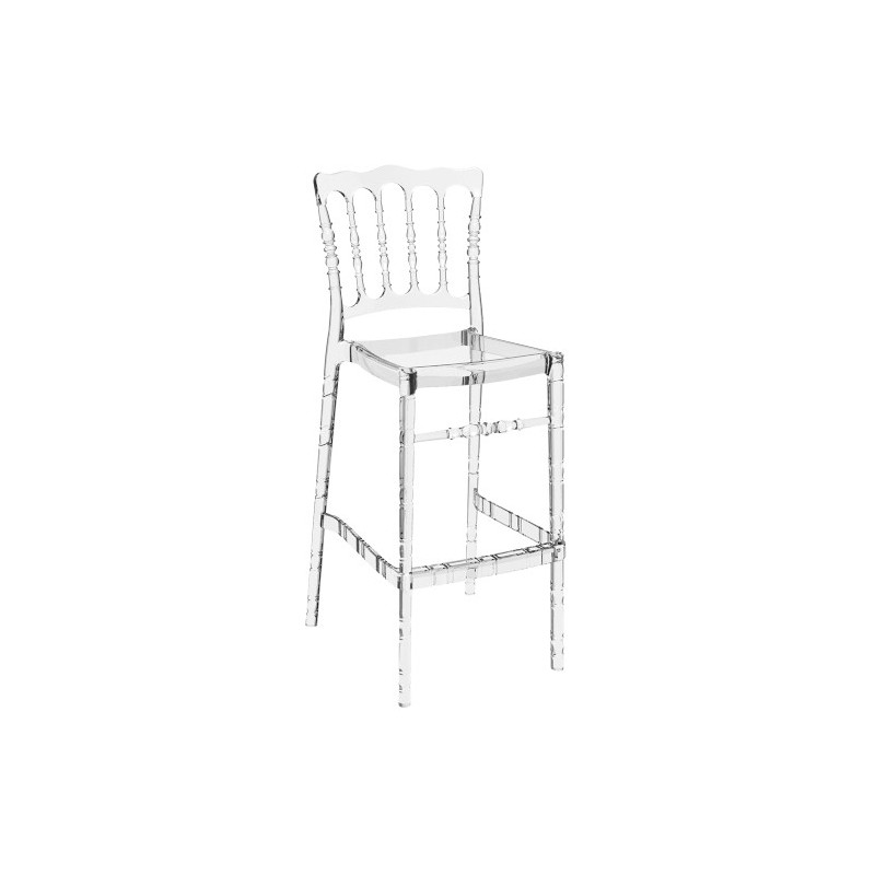 Chaise de bar NAPOLEON "Opéra" Polycarbonate Transparente - lot de 4 - Sinotec