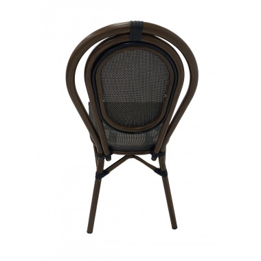 Chaise BASTILLE empilable coloris gris foncé - lot de 6 - Sinotec