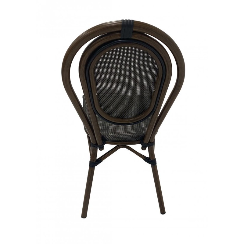 Chaise BASTILLE empilable coloris gris foncé - lot de 6 - Sinotec
