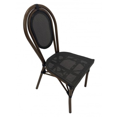 Chaise BASTILLE empilable coloris gris foncé - lot de 6 - Sinotec