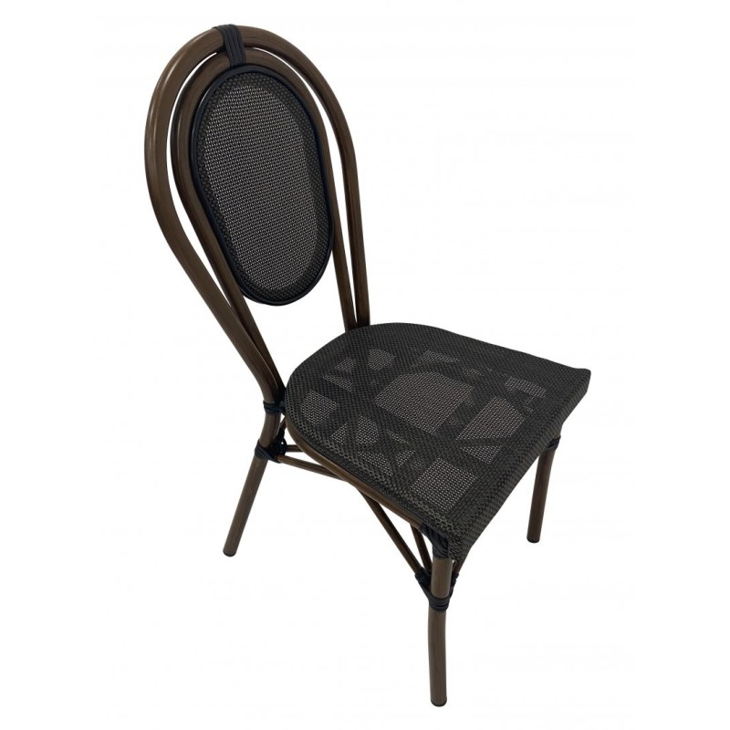Chaise BASTILLE empilable coloris gris foncé - lot de 6 - Sinotec