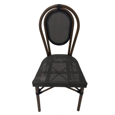 Chaise BASTILLE empilable coloris gris foncé - lot de 6 - Sinotec