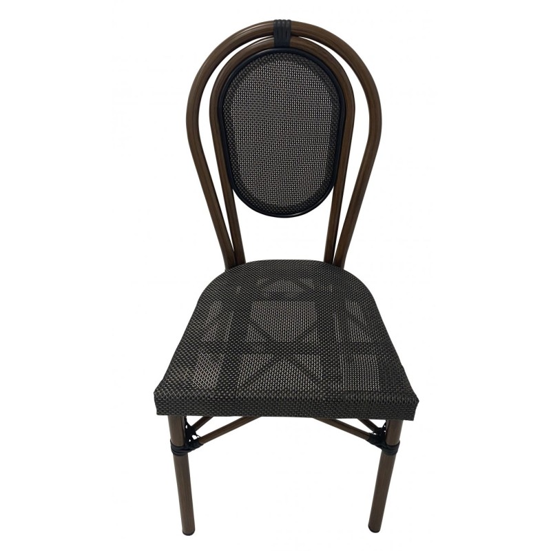 Chaise BASTILLE empilable coloris gris foncé - lot de 6 - Sinotec