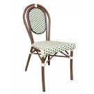 Chaise BASTILLE empilable coloris crème et Vert - lot de 6 - Sinotec