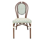 Chaise BASTILLE empilable coloris crème et Vert - lot de 6 - Sinotec