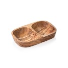 Coupe Double PURE OLIVE, 18 x 9 x 3,5 cm, bois d'olivier - Was Germany