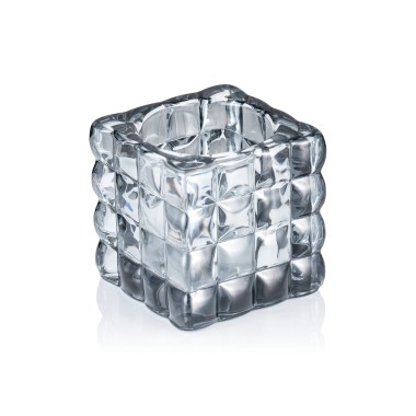 Cube Fumé Gris YUYU, 8 x 8 x 8 cm, verre - Was Germany