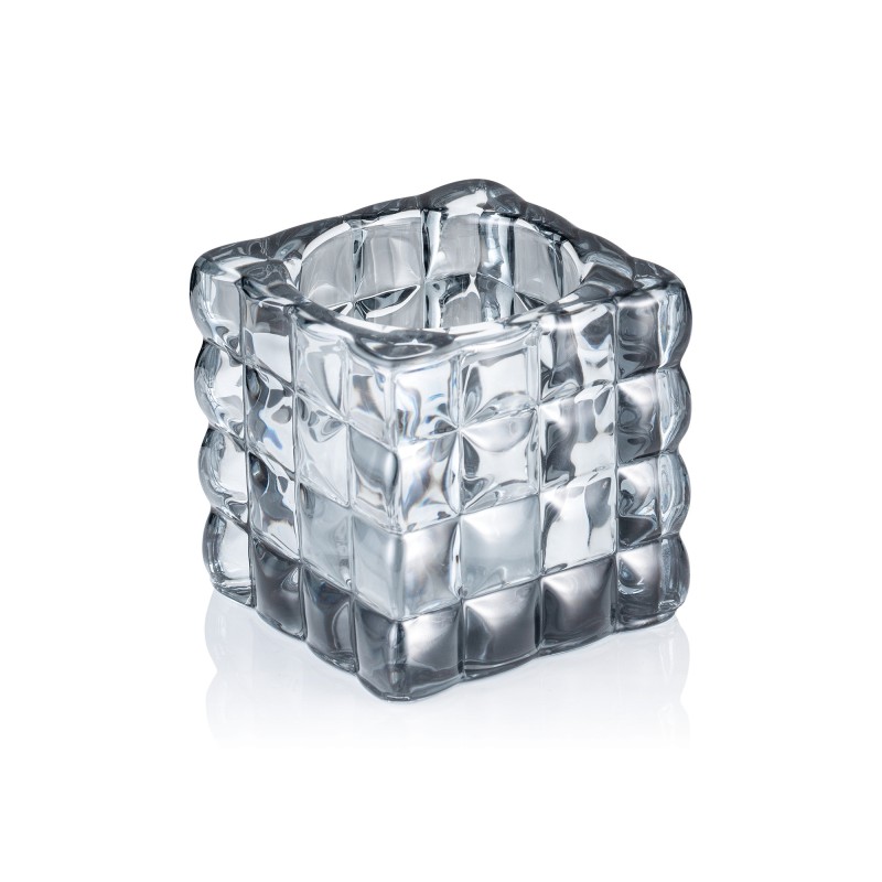 Cube Fumé Gris YUYU, 8 x 8 x 8 cm, verre - Was Germany