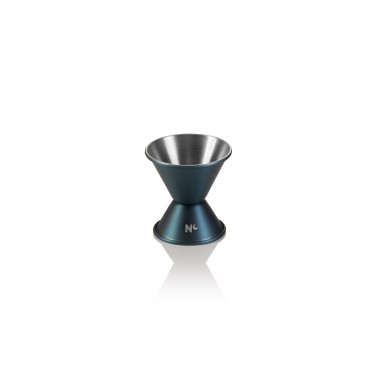 Jigger NOCTURN, 2/4 cl, Ø 4,5 cm, hauteur 6 cm, bleu mat - HLC, acier chromé nickel 18/8 - Was Germany