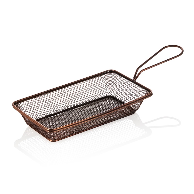 Panier de service et de friture, 22 x 12,5 x 4 cm, couleur cuivrée, acier inoxydable chrome-nickel - Was Germany