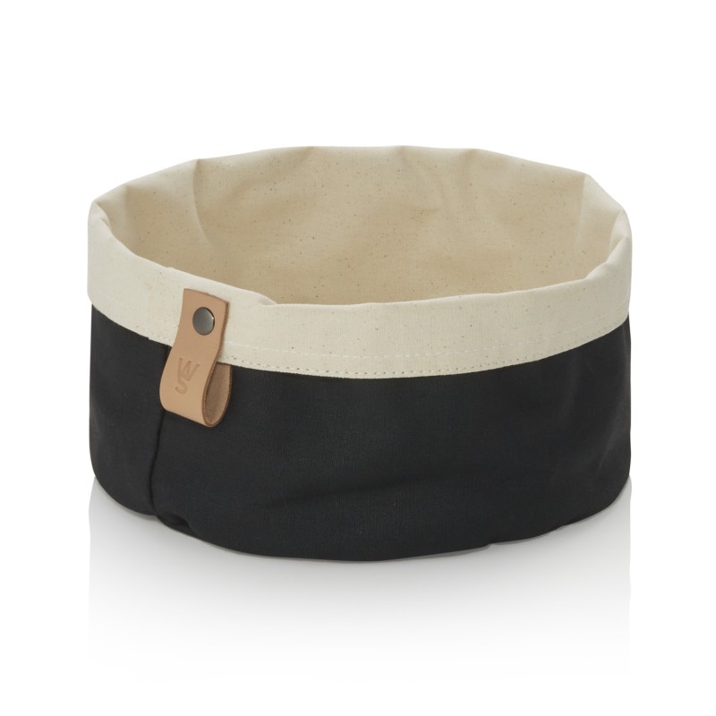 Sac à pain FLIP en coton, Ø 20 cm, hauteur 12 cm, noir/crème, toile - Was Germany