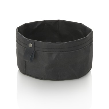 Sac à pain CRAFT & CRUMBLE, Ø 17 cm, hauteur 11 cm, noir, papier kraft - Was Germany