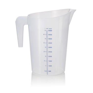 Gobelet gradué, Ø 22,5 cm, 5 l, avec échelle de 100 ml, polypropylène - Was Germany