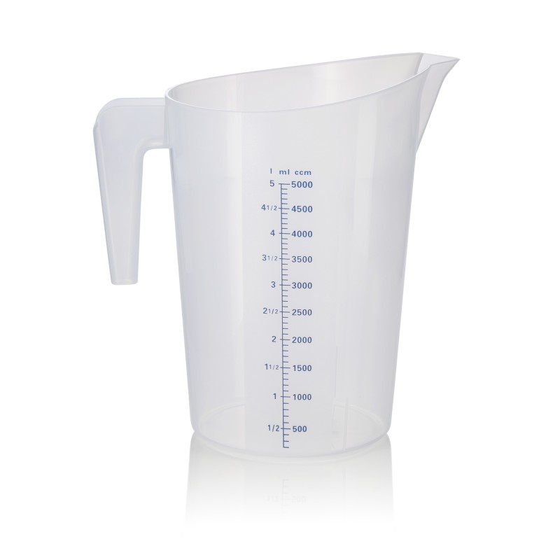 Gobelet gradué, Ø 22,5 cm, 5 l, avec échelle de 100 ml, polypropylène - Was Germany