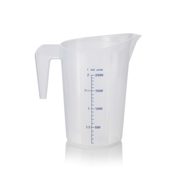 Gobelet gradué, Ø 16 cm, 2 l, avec échelle de 100 ml, polypropylène - Was Germany