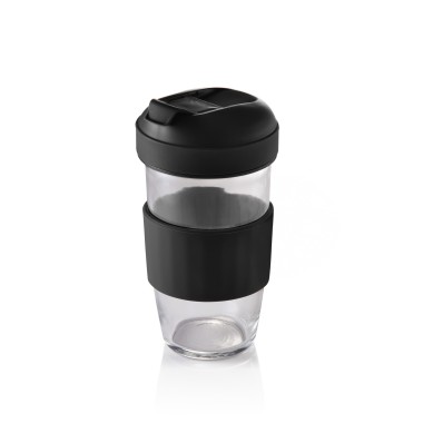 Tasse 2en1 Café & Muesli, verre borosilicate, polypropylène, silicone - Was Germany