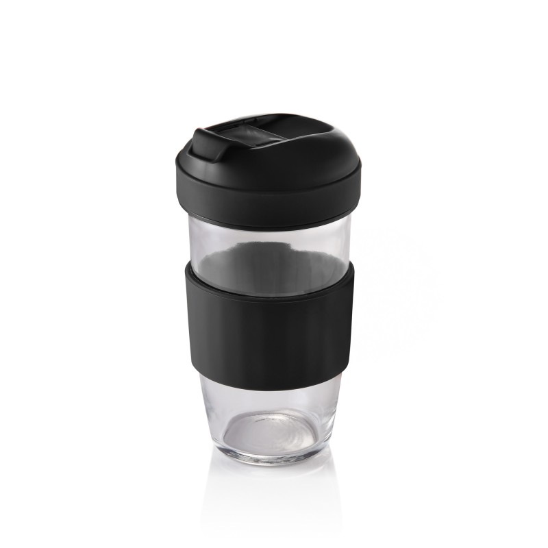 Tasse 2en1 Café & Muesli, verre borosilicate, polypropylène, silicone - Was Germany