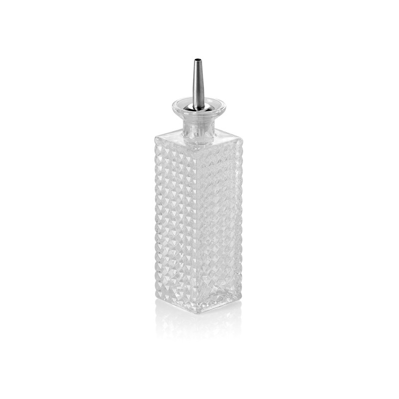 Bouteille d'amertume NOCTURN, 0,23 l, 5,5 x 5,5 x 17 cm, verre, acier inoxydable - Was Germany