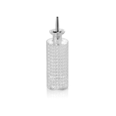 Bouteille d'amertume NOCTURN, 0,3 l, Ø 6,5 cm, hauteur 17 cm, verre, acier inoxydable - Was Germany