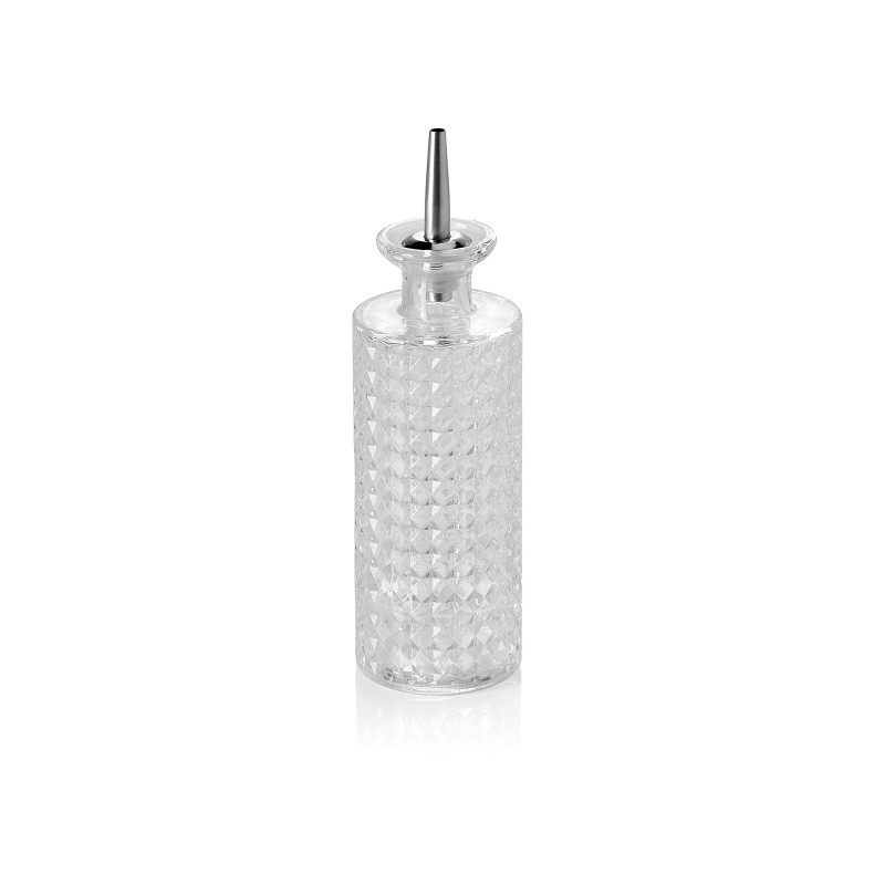 Bouteille d'amertume NOCTURN, 0,3 l, Ø 6,5 cm, hauteur 17 cm, verre, acier inoxydable - Was Germany