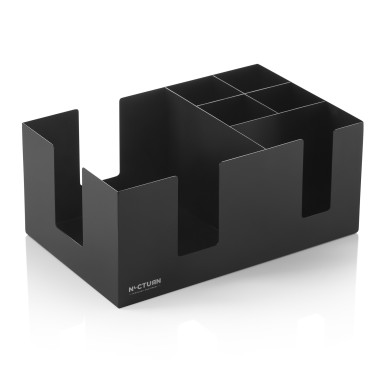 Bar Caddy NOCTURN, 24,5 x 15,5 x 10,5 cm, noir mat, acier chrome nickel - Was Germany