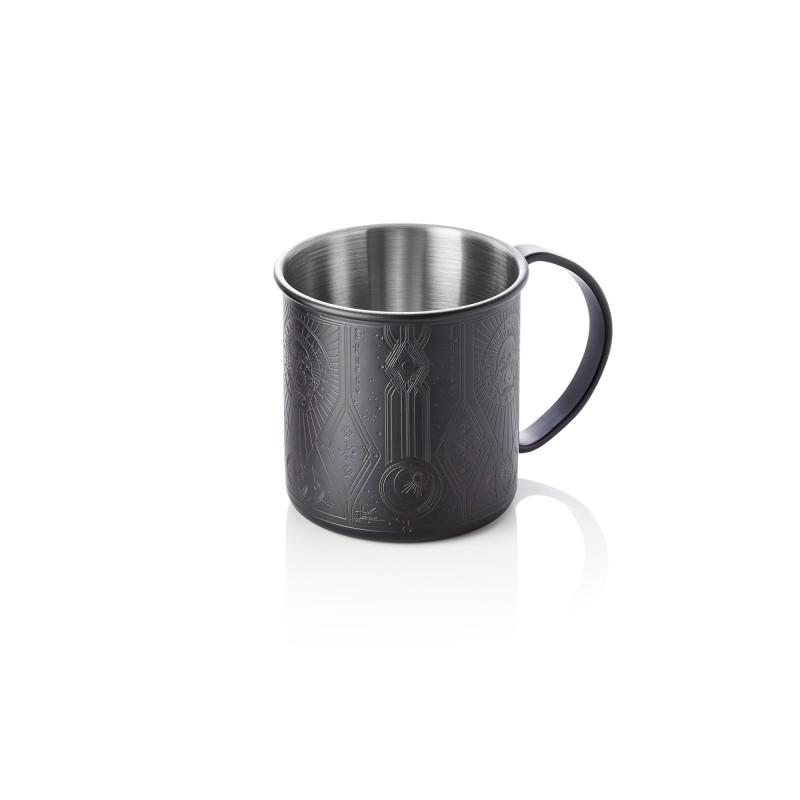 Tatouage Moscow Mule NOCTURN, 0,45 l, Ø 9 cm, hauteur 9 cm, noir mat, acier chromé nickel 18/8 - Was Germany