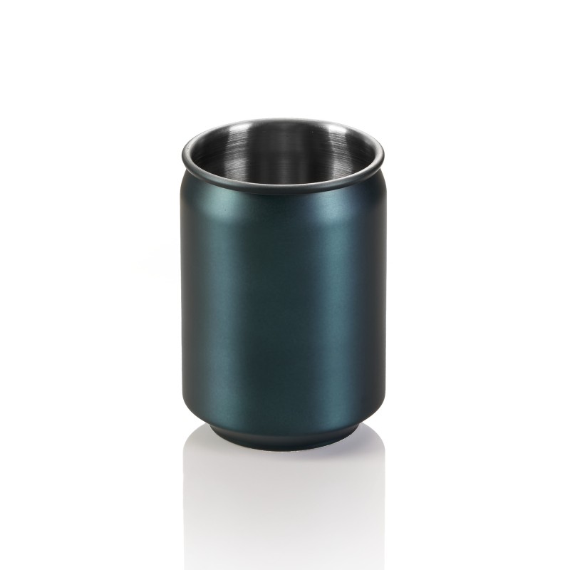 Coupe NOCTURN, 0,35 l, Ø 7 cm, hauteur 10,5 cm, bleu mat - HLC, acier chromé nickelé 18/8 - Was Germany