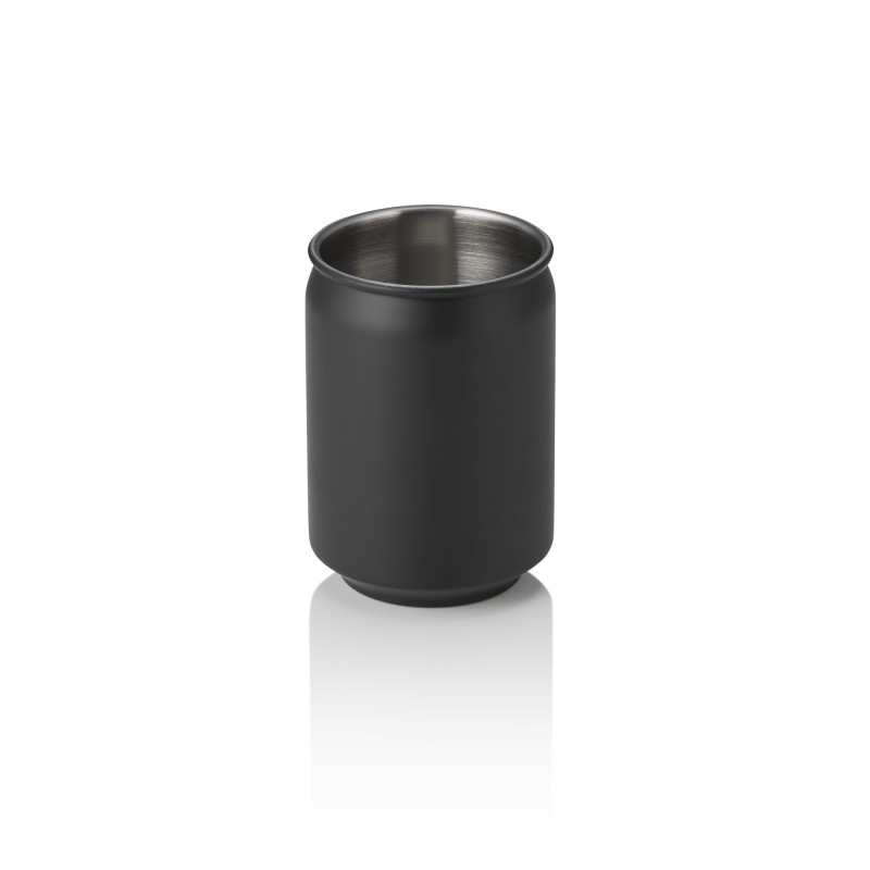 Coupe NOCTURN, 0,35 l, Ø 7 cm, hauteur 10,5 cm, noir mat, acier chromé nickel 18/8 - Was Germany