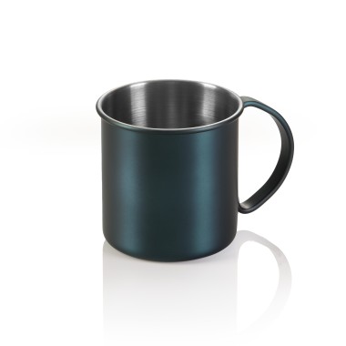 Moscow Mule NOCTURN, 0,45 l, Ø 9 cm, hauteur 9 cm, bleu mat - HLC, en acier inoxydable chromé nickel 18/8 - Was Germany