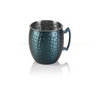 Moscow Mule NOCTURN, 0,5 ltr, Ø 9 cm, hauteur 10 cm, bleu mat - HLC, martelé, acier inoxydable chromé nickel 18/8 - Was Germany